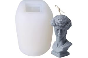 3D Candle Silicone Mold David Head Shape, Ancient Greek Pillar Candle Mold, DIY Candle Plaster Soap Craft Making Tool, Ice Making Mold and Soap Making Molds(KBTBAK-CM-05)