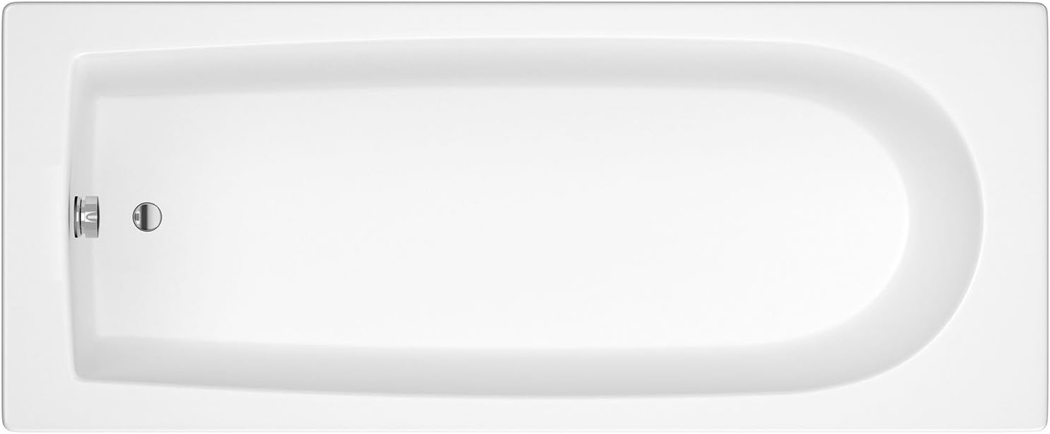 Nuie NBA607 Barmby ǀ Modern Bathroom Single Ended Round Bath, 1600mm x 700mm x 380mm, White, 1600mm x 700mm