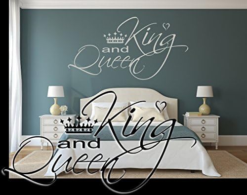 Timalo Duvar Cikartmasi Yatak Odasi Icin 68054 Yazisi King And Queen Kralice Ile Tac Ve Kucuk Kalp Andere Farbe Bitte Per Email Mitteilen 160x58cm Amazon Com Tr