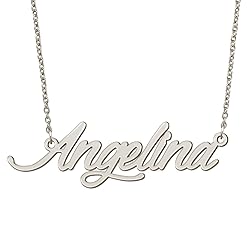 BYBWBL Angelina Name Pendant Necklace Silver Color