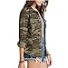 Archie Vince Women's LightWeight Military Casual Camouflage Button Shirt Jacket