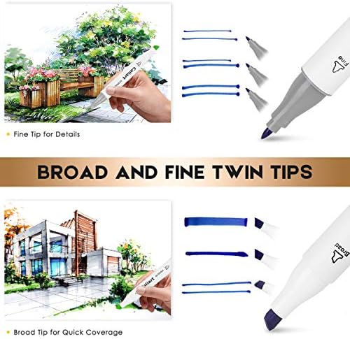 Set of alcohol-based chisel tip markers in various vibrant colors.