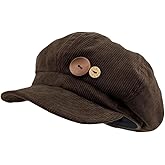 Corduroy Newsboy Hats for Women Vintage Button Decor Paperboy Painter Beret Cap Japanese Y2K Acubi Emo Headwear