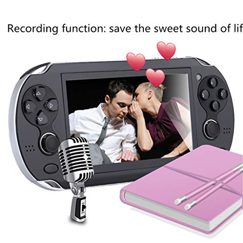 Basde Handheld Game Console Kids Adults, Retro Classic Game Console Handheld Portable 800 Built-in 4.3 Inch Games Home Travel Portable Gaming System Childrens Tiny Toys (Black)