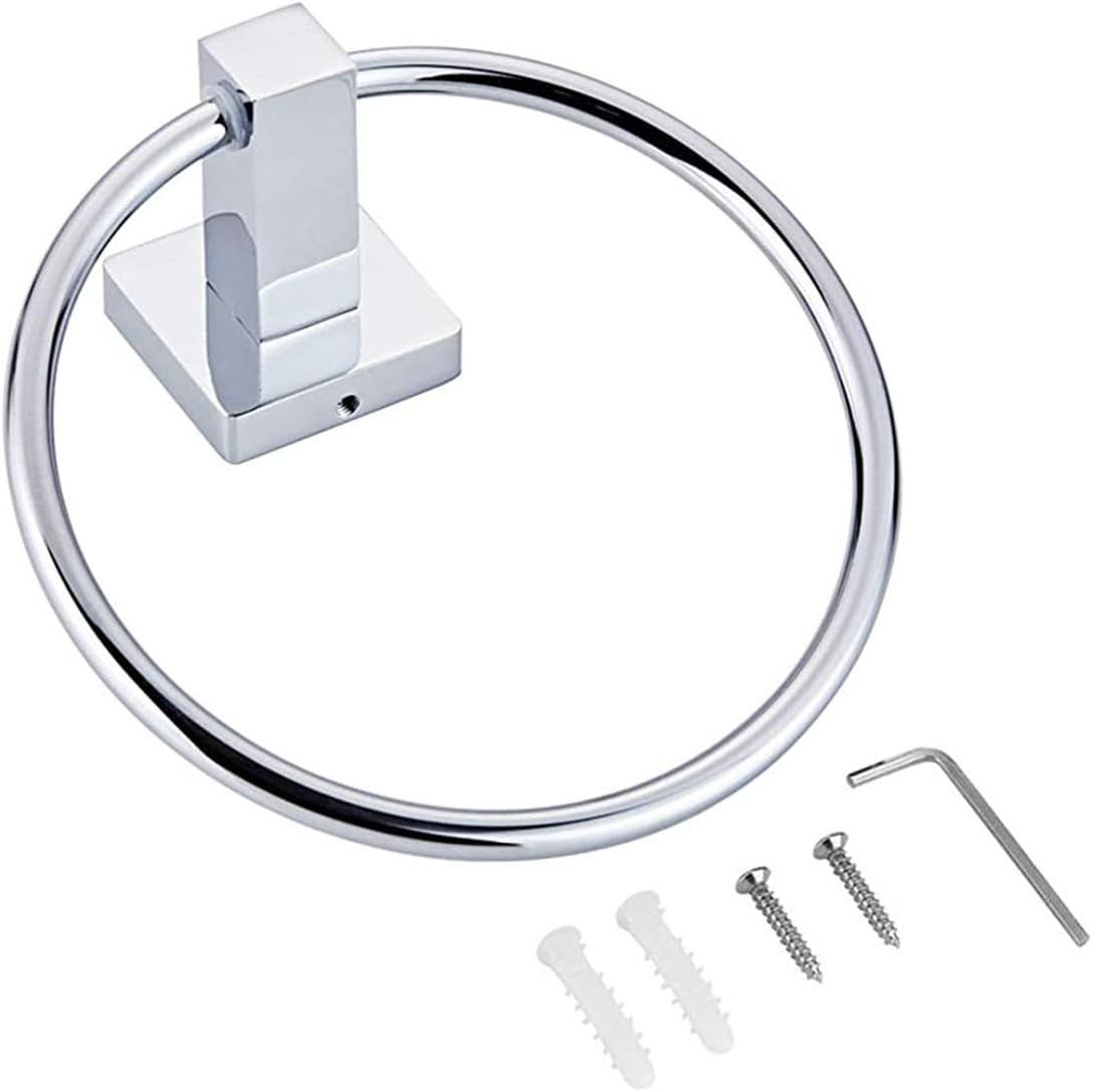 AMOYUN Bathroom Towel Ring and Toilet Roll Holder Set Stainless Steel