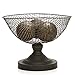 Hosley Wire Mesh Decorative Pedestal Basket Bowl. Ideal GIFT for Wedding Bridal and Use for Orbs Spa Aromatherapy Reiki Chakra Votive Setting O8