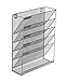 Denozer 6 Tier Wall Mount File Holder Organizer Hanging Magazine Rack (Silver)