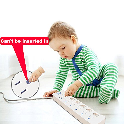 Power Strip Surge Protector Double Child Safety Surge Protector Power Strip Baby Child Proof Power Strip Surge Protector Baby Child Safe Surge Protector Power Strip Extension Cord Outlet Extender - Thumbnail 6
