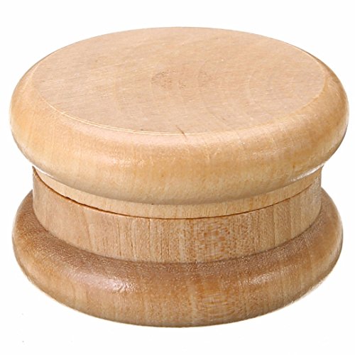 Round Wooden Herb Handle Tobacco Herb Grinder Spice Crusher 2 Part Smoking Accessory