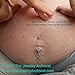 The Jewelry Archivist Crystal Heart Dangle Pregnancy Maternity Flexible Belly Button Naval Retainer Ring. UV, Nickel and Allergy Free - 14G - 1