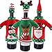 OurWarm 3pcs Ugly Christmas Sweater Wine Bottle Cover for Holiday Party Decorations