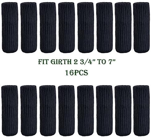 Floor Protectors Polyester Chair Leg Socks With Elastic For Chairs Furnitures | La sensazione di 16PCS (Black)
