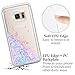 Galaxy S7 Edge Case, Wuloo Samsung Galaxy S7 Edge Soft TPU Case Fashion Creative Design Flowing Liquid Floating Luxury Bling Glitter Sparkle Love Heart Case Cover for Girls Children (PinkBlue)