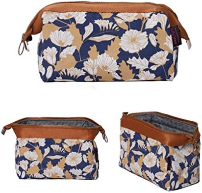 Travel Cosmetic Bag Jewelry Toiletry Organizer Bag Makeup Pouch for Women Girls (Brown)