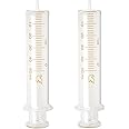 Jiaxix 2 Pack 50ml Glass Syringe With Caps