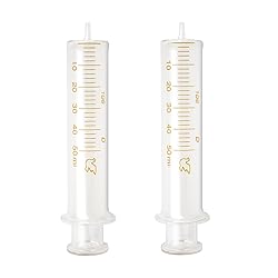 Jiaxix 2 Pack 50ml Glass Syringe With Caps