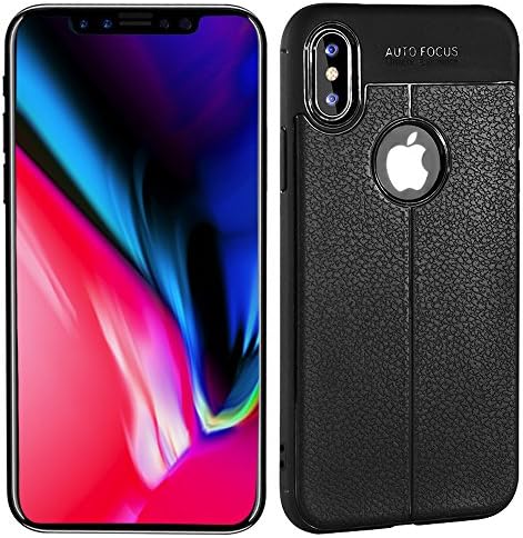 Iphone X Case,Black iPhone x cover with card holder,classic texture,minimalist style soft shell