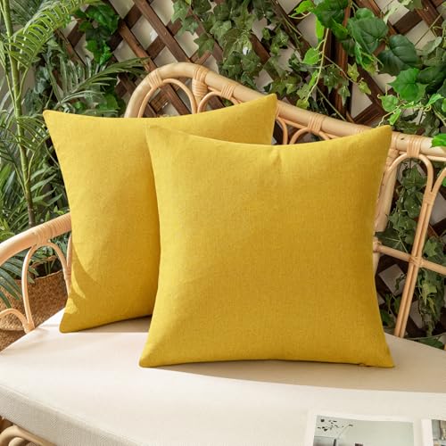 Woaboy Outdoor Throw Pillow Covers Mustard Yellow