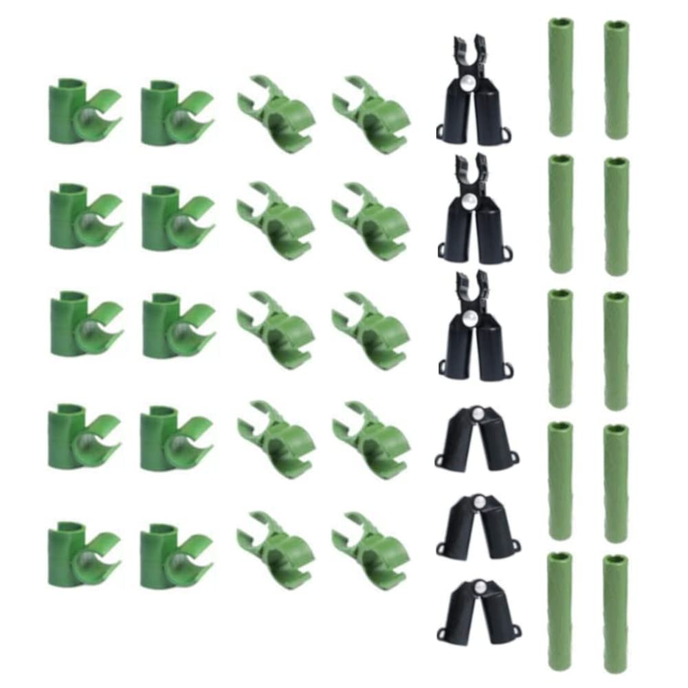 36pcs Adjustable Plant Trellis Stakes - Plastic Connectors with Buckle Clips - 16mm