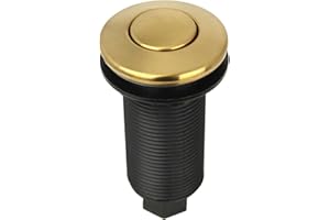 Garbage Disposal Air Switch with Air Hose, Sink Top Push Button Replacement for Insinkerator Air Switch Garbage/Waste Disposal Outlet - Akicon (Brass Gold)