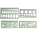 4PCS Plastic Green Measuring Templates Geometric Rulers for Office and School, Building formwork, Drawings Templates CSPRING