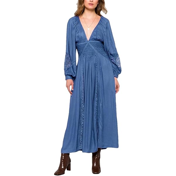 Ankle Length Holiday Vacation Dress Women's Boho Print Half Sleeve Dress -  V-Neck, Loose Fit, Long Ankle-Length Maxi Dress For Holiday & Summer