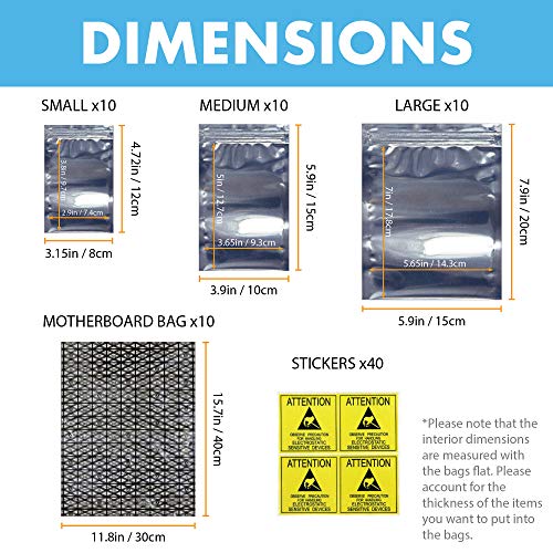 Open Top & Resealable Antistatic Bags ESD Shielding Bag with Anti
