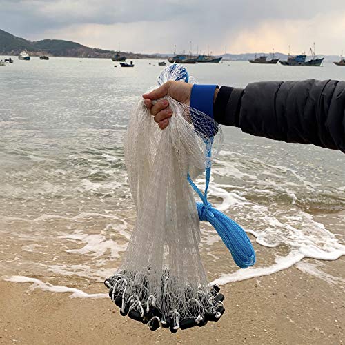 MoiShow Salzwasser Fischgussnetz für Köder - Falle Fisch Wurfnetz Angelgussnetz 1,2 m/1,8 m/2,4 m Radius mit… – Bild 4