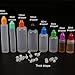 25pcs 60mL Unicorn Pen LDPE Plastic Dropper Bottle - Long thick Tip 25 Pack - CRC Child Resistant Cap - BPA Free Squeezable PE Bottles (25, Multicolor) (Colored cap, 60ml x 25pcs)