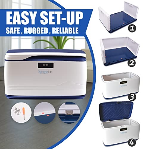 SereneLife Locking Storage Container Bin 8 Gallon Large Capacity