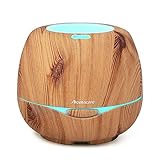 Large Essential Oil Diffuser for Aromatherapy, Aroma Ultrasonic Cool Mist Humidifier-Soothing Color Night Light- Extremely Quiet- 300ml-Brown-for Home, Large Room and Spa by Aromacare
