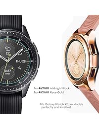 CAVN - Juego de 4 protectores de pantalla para Samsung Galaxy Watch (1.654 in, vidrio templado, impermeables, compatible con Samsung Galaxy Watch de 1.654 in), color oro rosa y negro