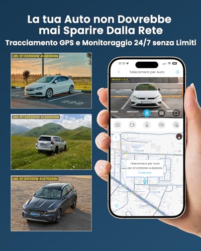 4G LTE Car Dash Cam with SIM, Dual Camera for Car Vandalism, 24/7 Parking, Instant Alerts, Live-Video & Two-Way Audio, GPS, Cloud & SD, Anti-Theft for Fleets & Families