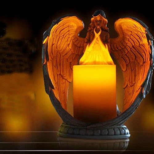 Praying Angel Wings Figurine Statue Sculpture Memorial Statue Wings Angel LED Candle Holder with 6 Hours Timer Home Wedding Christmas Church Votive Candle Light - Image 4