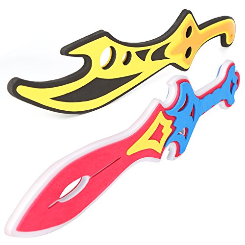 Pack of 10 Assorted Foam Sword and Shield Ninja Warrior Weapons Toy Set Pretend Playset for Kids