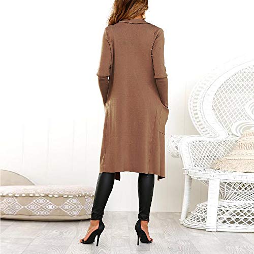 Liraly Womens Sweaters Cardigans New Fashion Women Long Sleeve Leather Open Front Short Cardigan Suit Jacket Solid Long Coat(Coffee ,US-4 /CN-S)