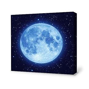 Canvas Wall Art for Living Room,Bedroom Home Artwork Paintings Charming Moon Ready to Hang - 12x12 inches