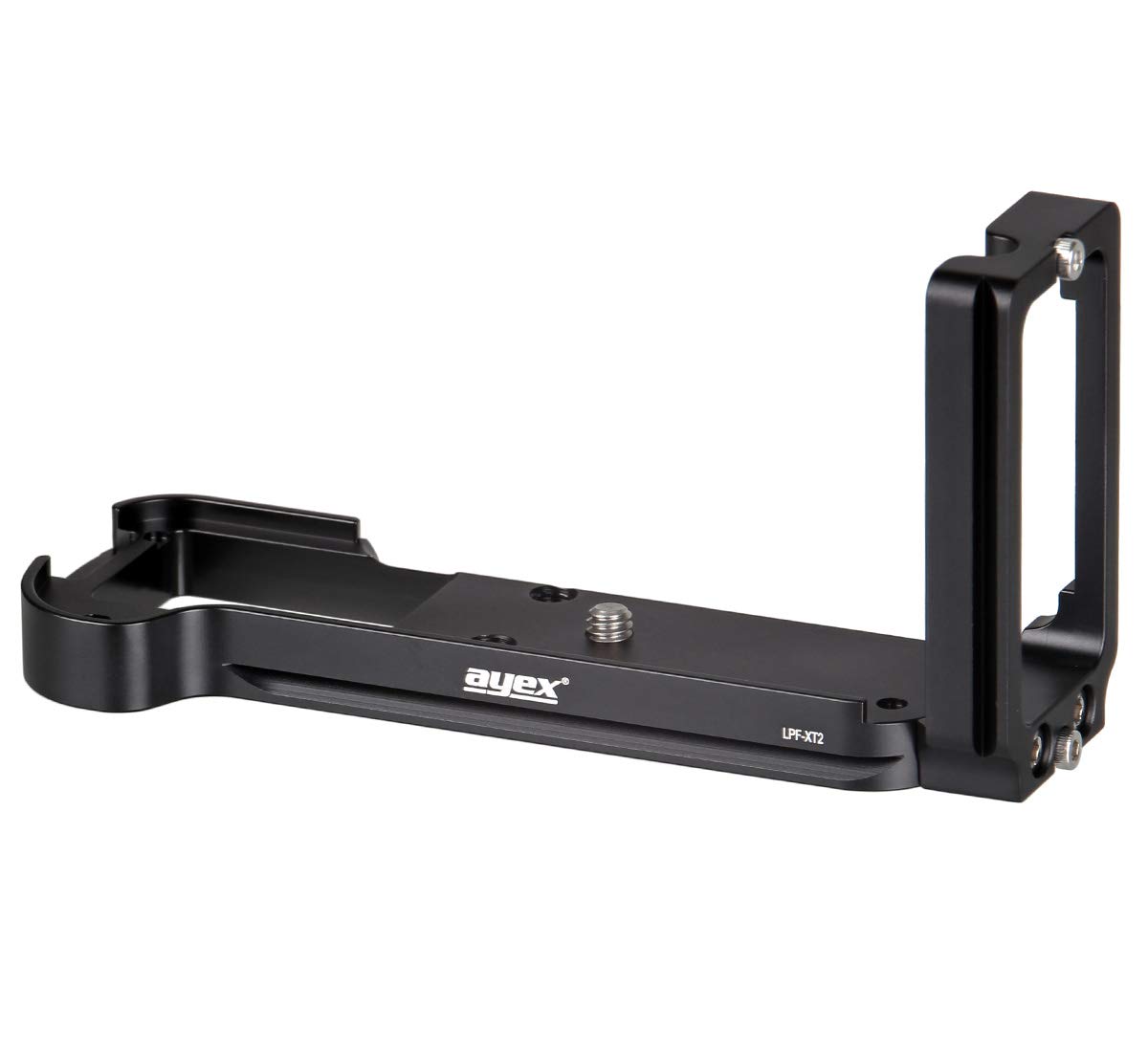 L-shaped vertical quick release plate for Fujifilm X-T2 and Arca-Swiss standard, sturdy camera mount made of anodised aluminium for easy switching between landscape and portrait format, ayex LPF-XT2