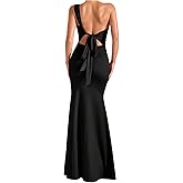 Verdusa Women's One Shoulder Maxi Formal Dresses Tie Backless Wedding Guest Dress Elegant Festival Date Night Outfits