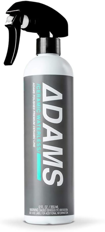 Adam&rsquo;s Ceramic Waterless Wash (12oz) - Car Cleaning SI02 Ceramic Coating Spray | Waterless Car Wash Top Coat Cleaner | Safe On Wheels Car Windows Glass | Quick Detail Spray Ceramic Car Wax Boost