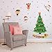 Kiddale Christmas Wall Decals,Removalble Santa Claus Christmas Tree Wall Stickers for DIY Home Décor