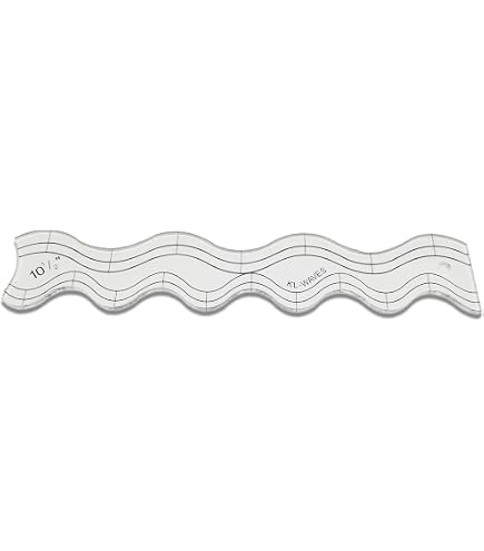 5-Piece Wave Quilting Ruler Set — Acrylic Templates For Wave Edge Quilting & Sewing — DIY Patchwork Tools