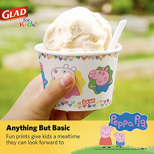 Glad for Kids 12 oz Peppa Pig Friends Paper Snack Bowls with Lids, 120