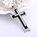 Jzcky Shzrp Elegant Cross Key Ring Key Pendant Keychain (Silver and Black Cross)