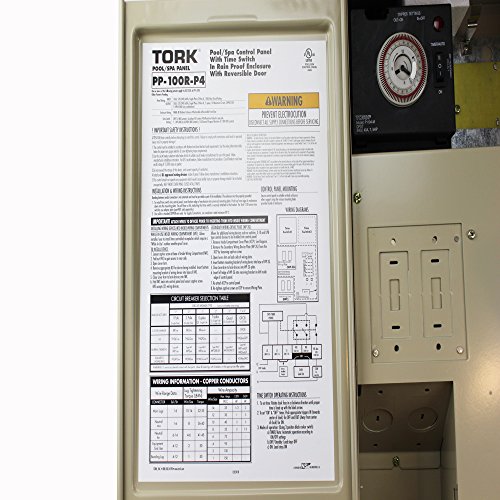 PP Panel Series Pool and Spa Control Panels with Time Swtich, (1) 240 VAC Control Input, 100 Amp, 5/10 Circuit Breaker Base