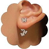 Yheakne Boho Butterfly Ear Jacket Earrings Gold Butterfly Drop Earrings Vintage Butterfly Stud Earrings Multiple Butterfly Earrings Jewelry for Women