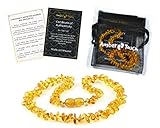 Baltic Amber Teething Necklace for Babies - Anti Inflammatory, Drooling and Teething Pain Reducing Natural Remedy - Made of Highest Quality Certified Baltic Amber