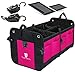 TRUNKCRATEPRO Pink Car Accessories For Women, Trunk Organizer For Car, Suv, Jeep Premium Adjustable Multi Compartments Collapsible (Large Capacity)