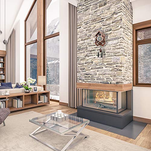 Cuckoo Wall Clock with Night Mode, Singing Bird and Carved Wood