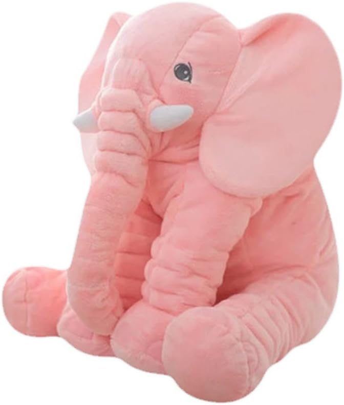 Big Soft Baby Elephant Plush Toy โ Stuffed Elephant Cushion Doll Toy for Kids โ Perfect Gift for Baby Shower, Birthdays, Children, Grand Sons/Daughters - Pink